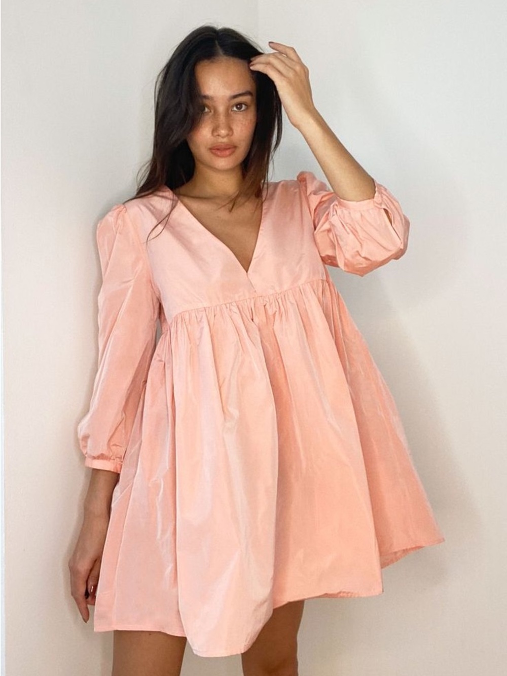Sunday Best Jinx V-Neck Puff Sleeve Mini Dress